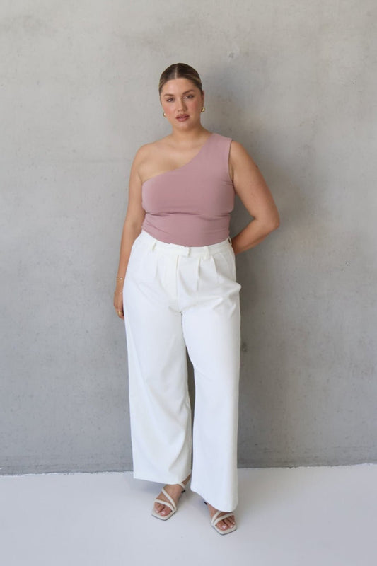 SULLIVAN ONE SHOULDER TOP BLUSH - Fayt The Label