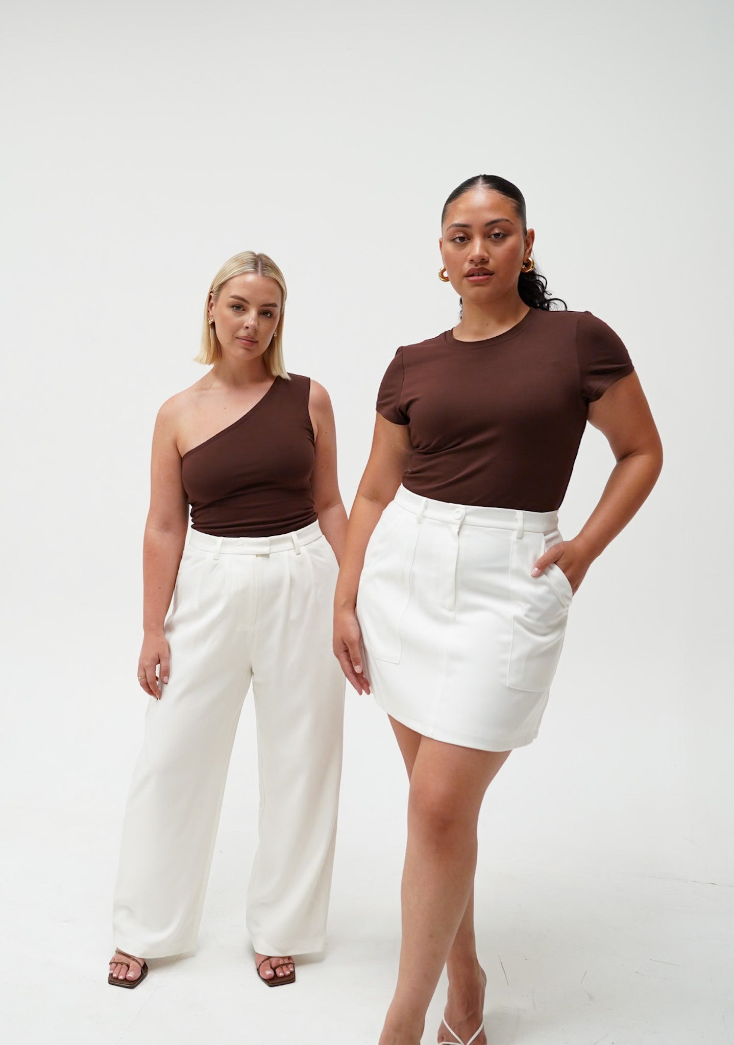 SULLIVAN ONE SHOULDER TOP CHOC - Fayt The Label