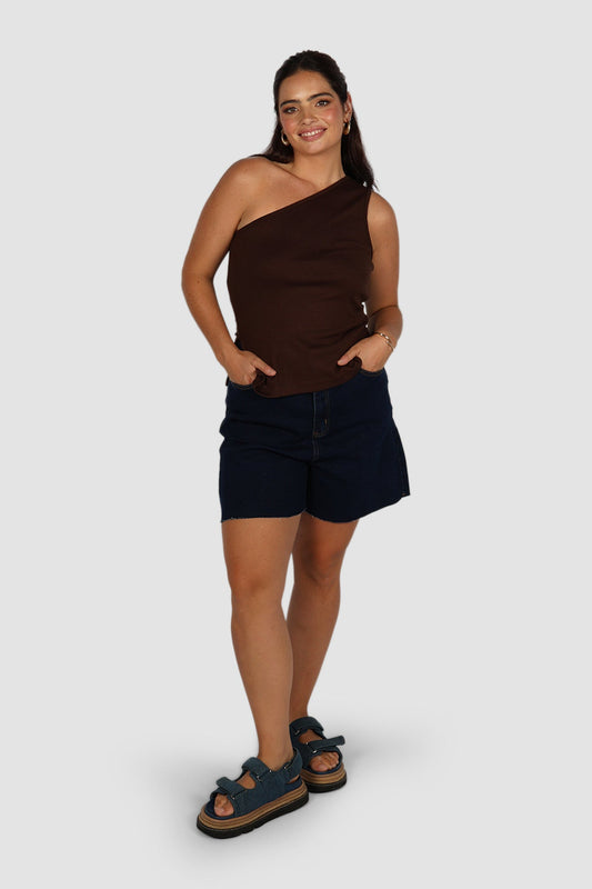 XANTIA KNIT TOP CHOCOLATE - Fayt The Label