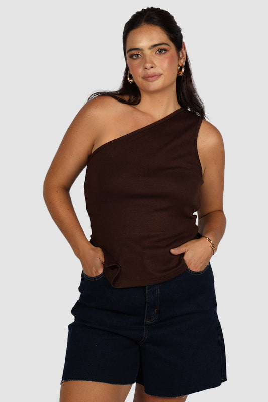 XANTIA KNIT TOP CHOCOLATE - Fayt The Label